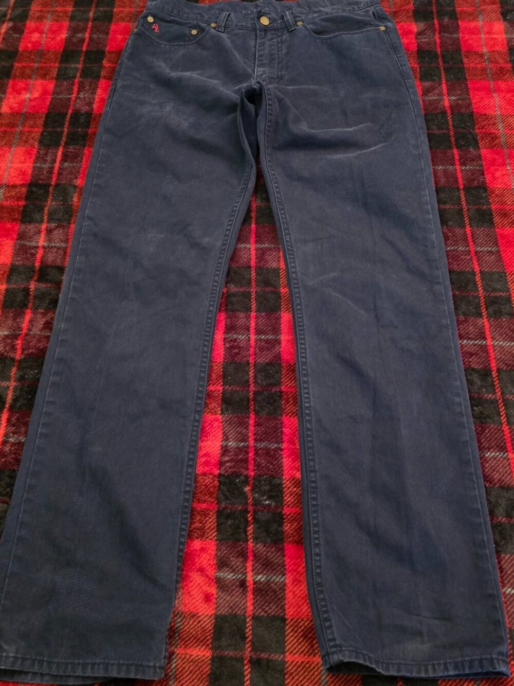 Vintage Polo Ralph Lauren Straight Fit Navy Blue Canvas Chino Pants 32x32